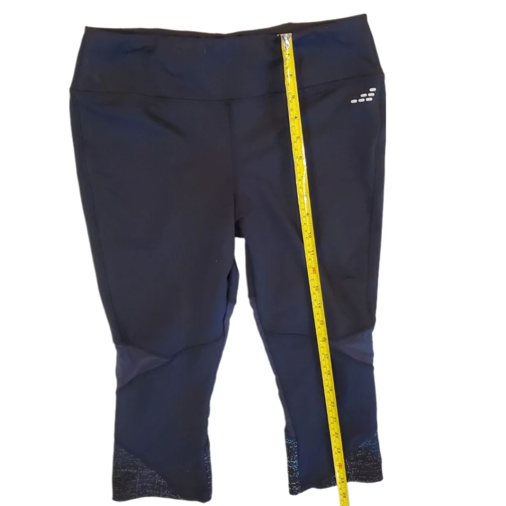 Bcg Running Women's‎ Black Mesh Detail Crop Leggings Size Medium